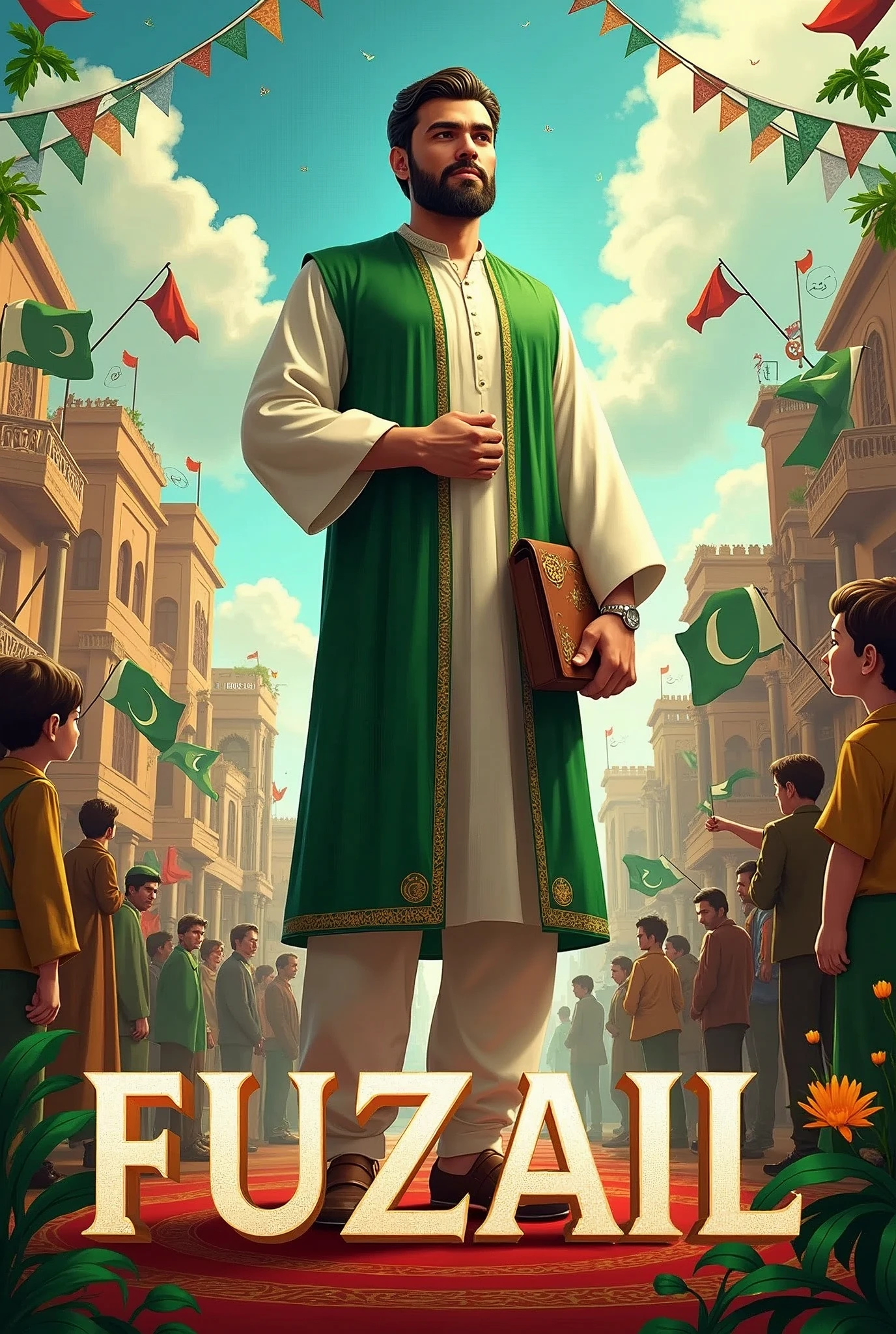 Pakistan independence day with my name Fuzail