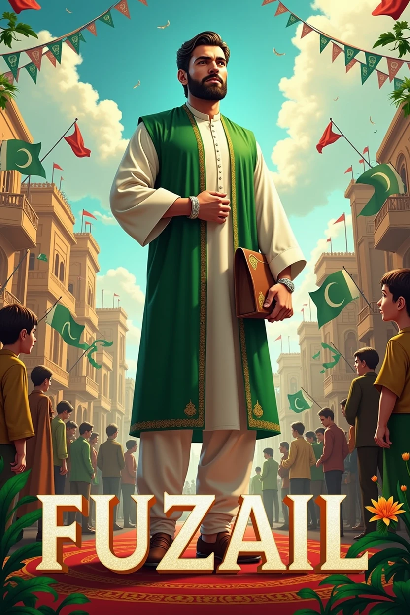 Pakistan independence day with my name Fuzail 