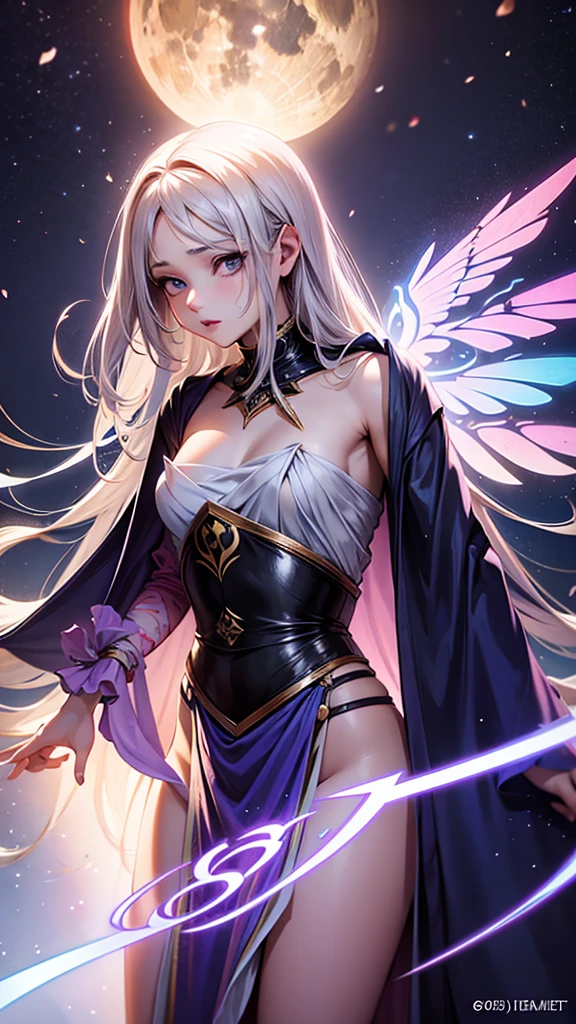 (Numerous award-winning masterpieces, with incredible details), ((Extremely beautifull face)), ((finely detailed true circle Symmetrical grey eyes)), (She has a meloncholic face), (A majestic sight), (Her countenance is gentle and beautiful, but somehow terrifying)