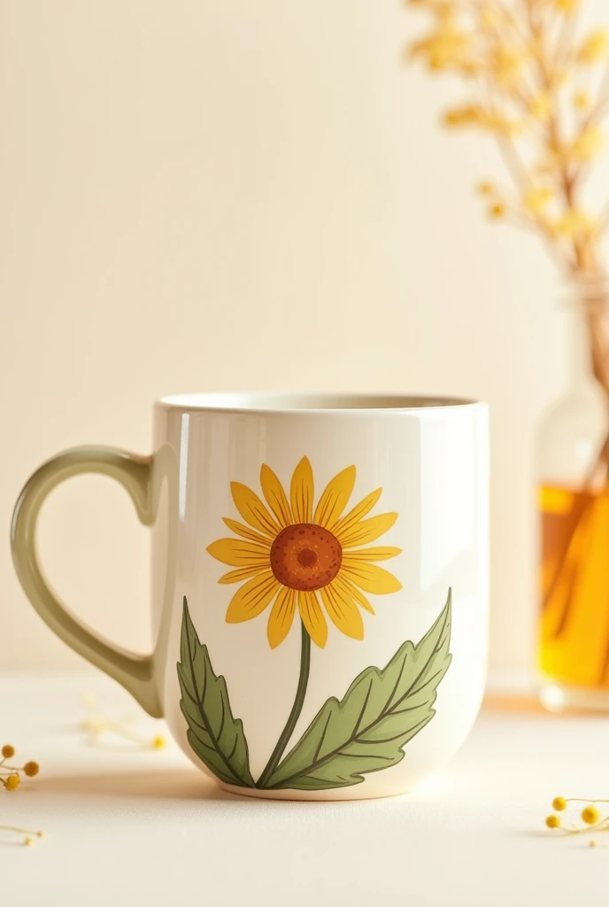 Coffee mug daisy design 