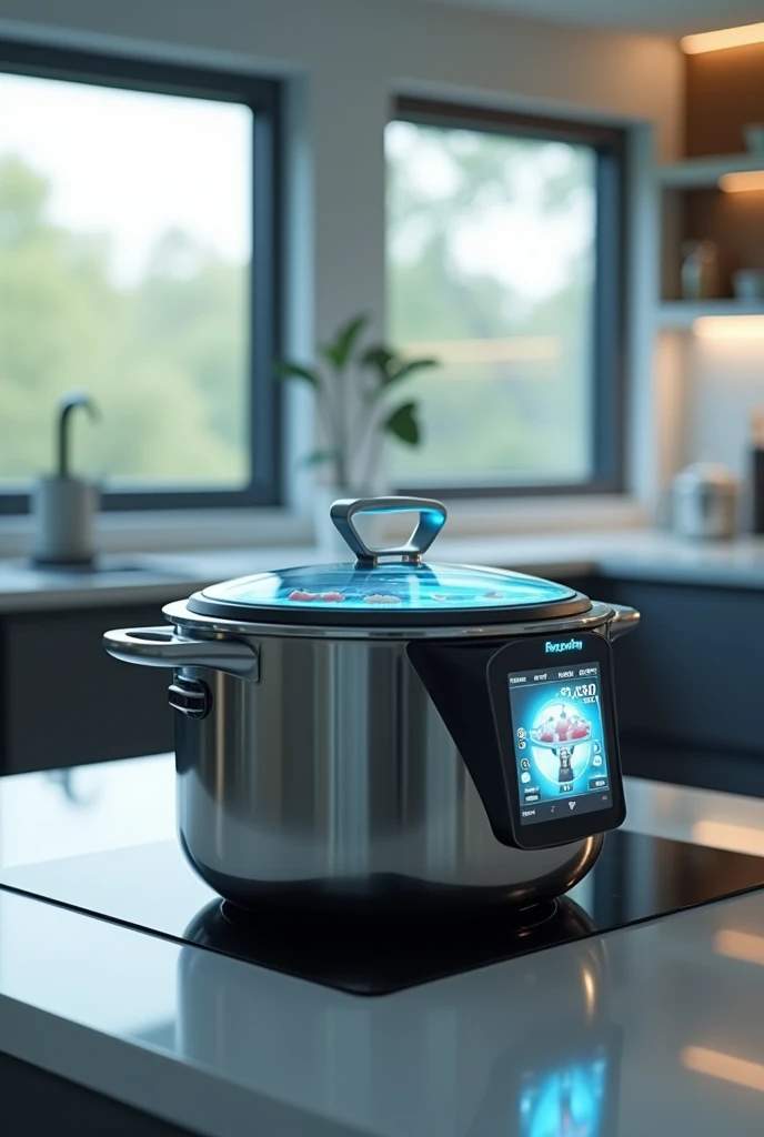 a pot that has a screen that you press to tell it what food you want and it makes it