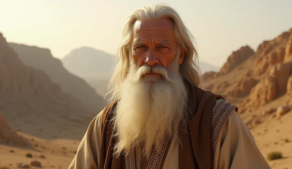 (best quality: 1.4), (Ultra Highres: 1.2), (photorealistic: 1.4), (8k, RAW photo: 1.2). The description of the Samaritan man's physical appearance is not detailed in the biblical narrative, but her Samaritan origin suggests she likely had similar characteristics to other people in the region. Without historical-cultural context, the story of the old man dressed as a prophet of the time, with white hair