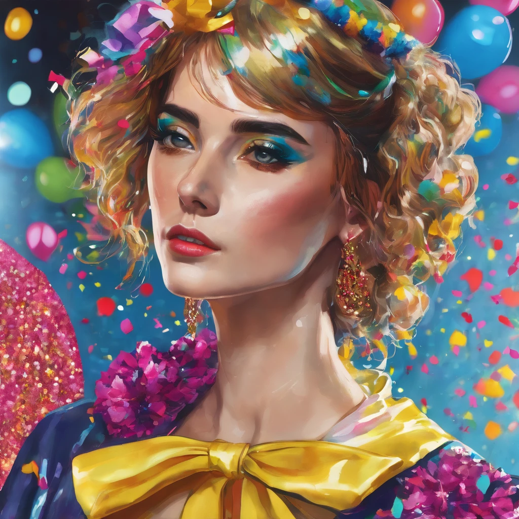 A woman wear a party clothes