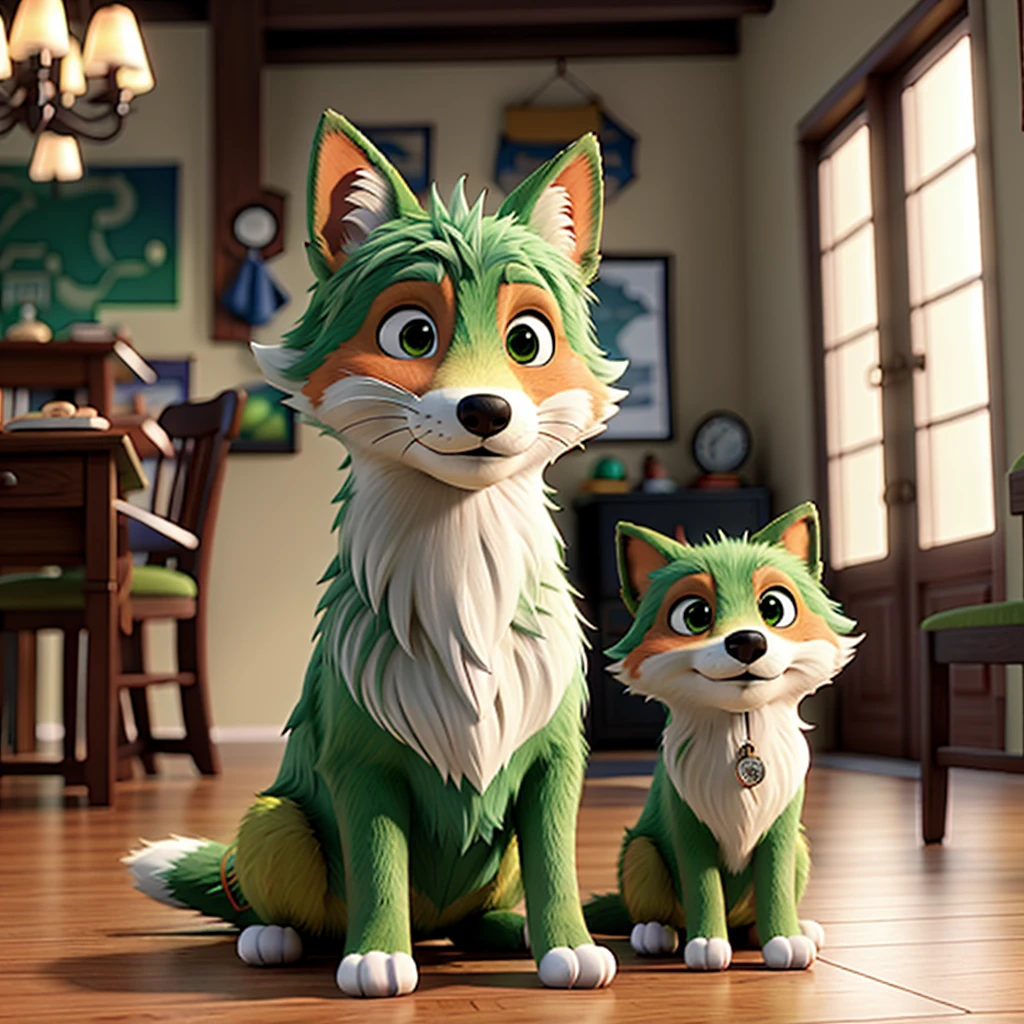Sitting Green Fox,4K