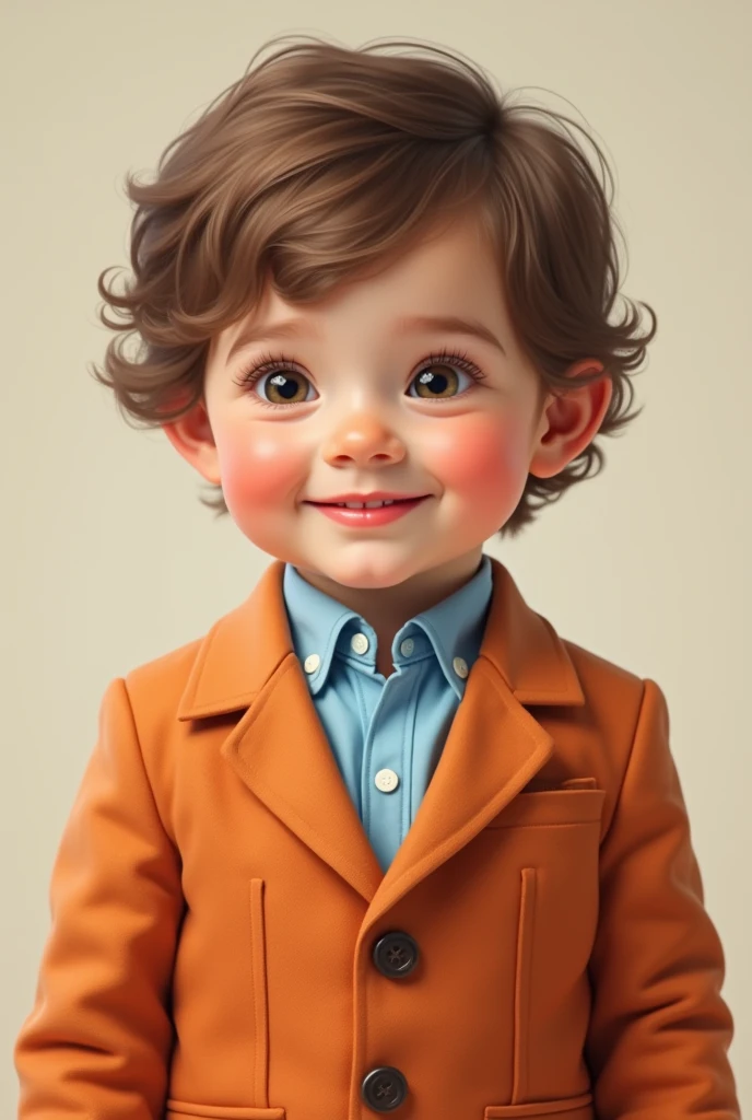 Terracotta suit baby blue shirt