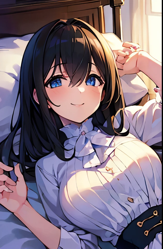 ((masterpiece)), ((best quality)), (ultra-detailed), on the bed, a cute girl, 1girl, solo, underwear00, ((beautiful eyes)), smile