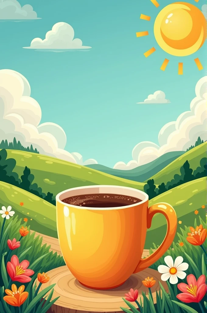 Coffee mug sunny day design 
