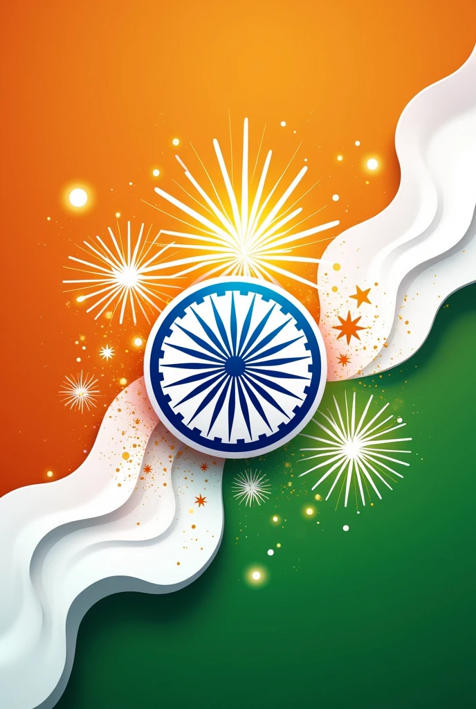 ASOULT TRADING Add the company logo and include the text 'Happy Independence Day' or 'Celebrating Independence'. Use the Indian tricolor as the main color palette and include elements like the Indian flag, Ashoka Chakra, or fireworks to enhance the patriotic theme."