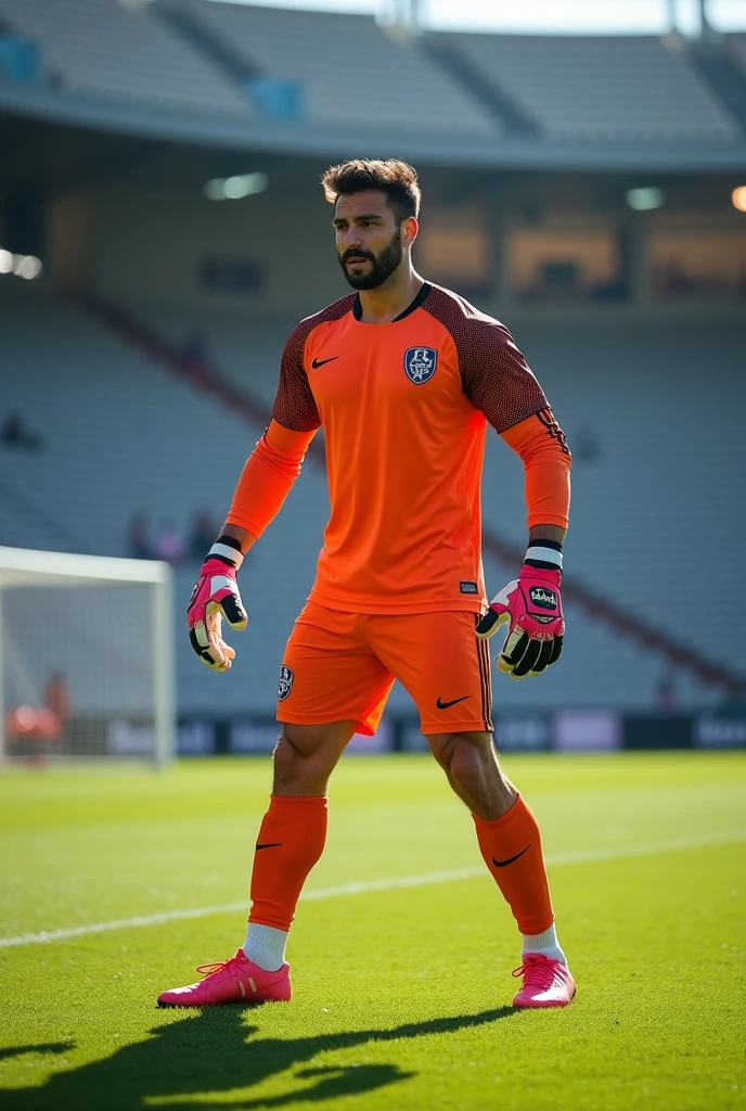 Goalkeeper doing stretching