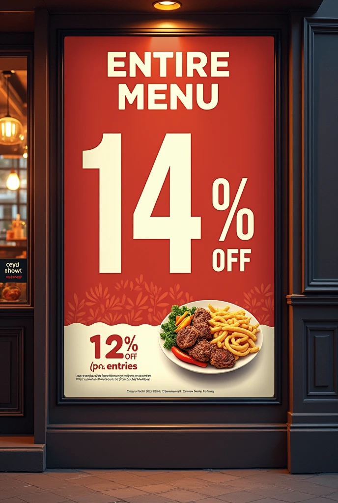 Get 14 percent Discount on our entire menu 