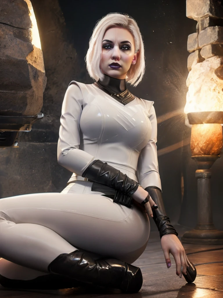 NightsisterMerrin, realistic, 1girl, best quality, dynamic lighting, highly detailed, 8k, science fiction, looking at viewer, pale skin