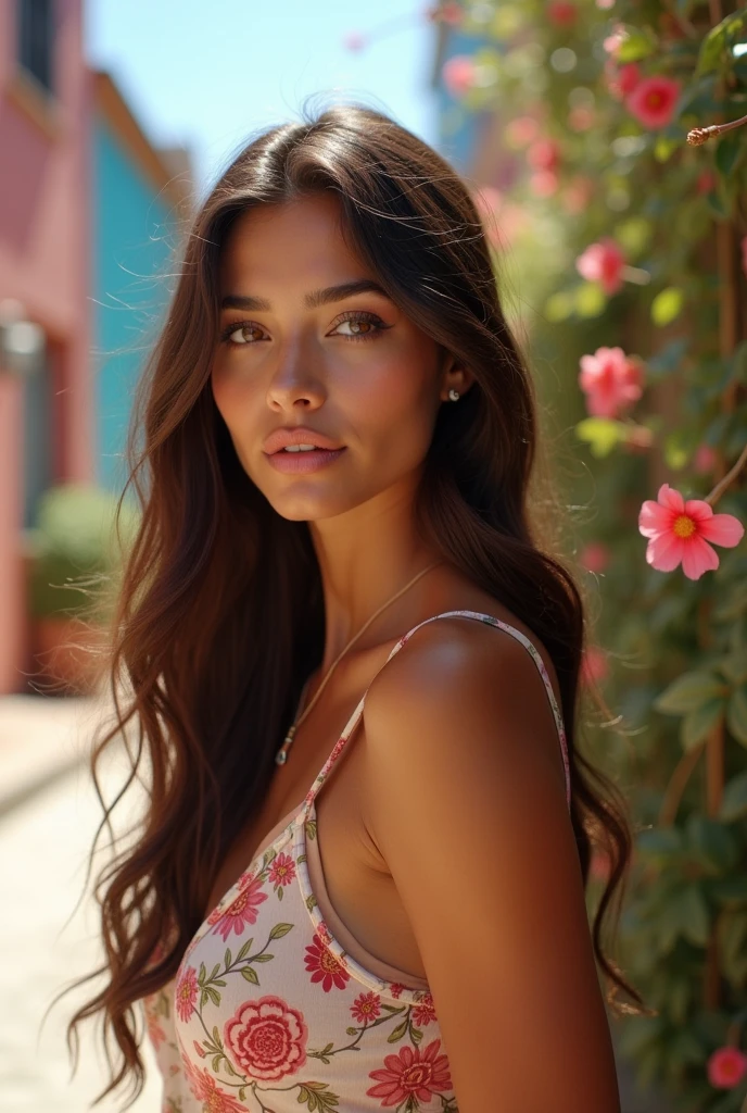 brune cheveux long métisse Tu me donnes la même femme à différents endroits comme si la fille devait télécharger des posts Instagram 