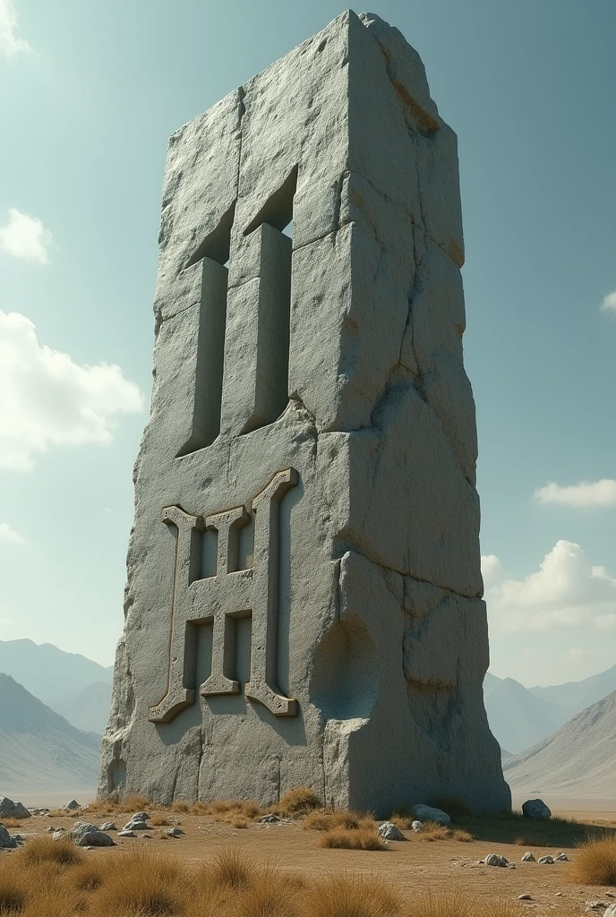 Big stone, left shape of the text 11,shape of the text H