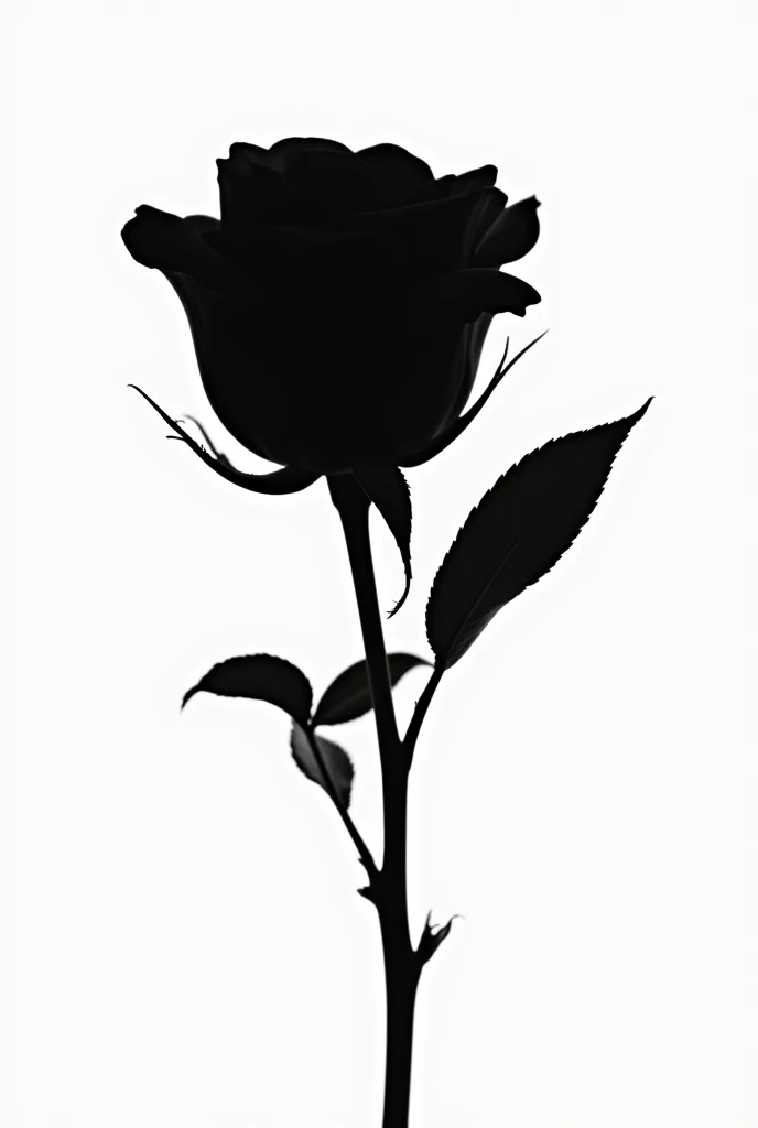 Create a silhouette style rose image