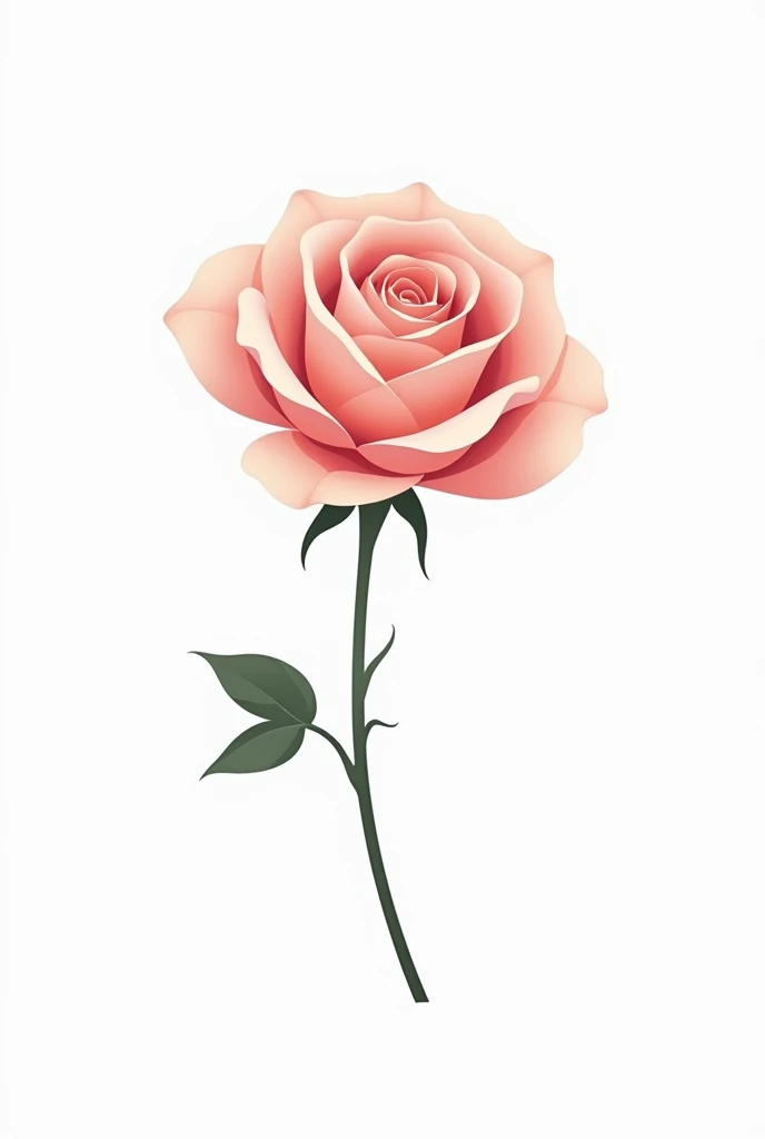 Create a vector style rose image with white background