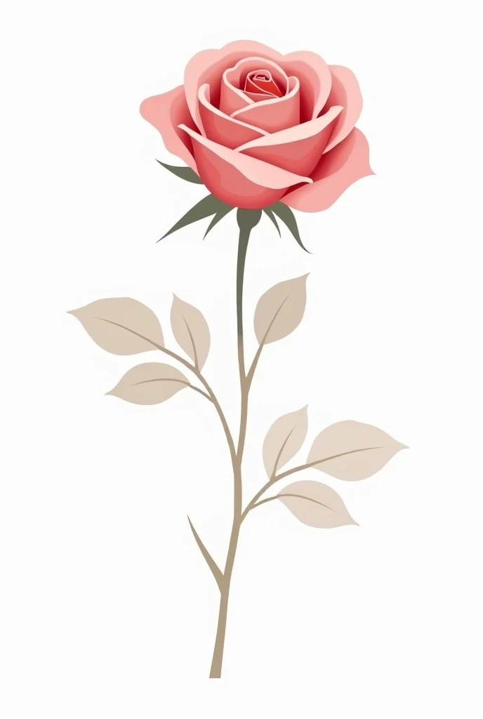 Create a vector style rose image with white background