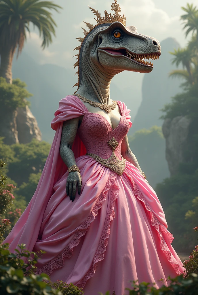  Female T Rex princess with pink clothes 

