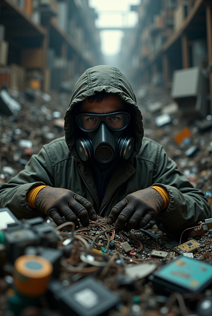 create an image of a person related to electronic waste