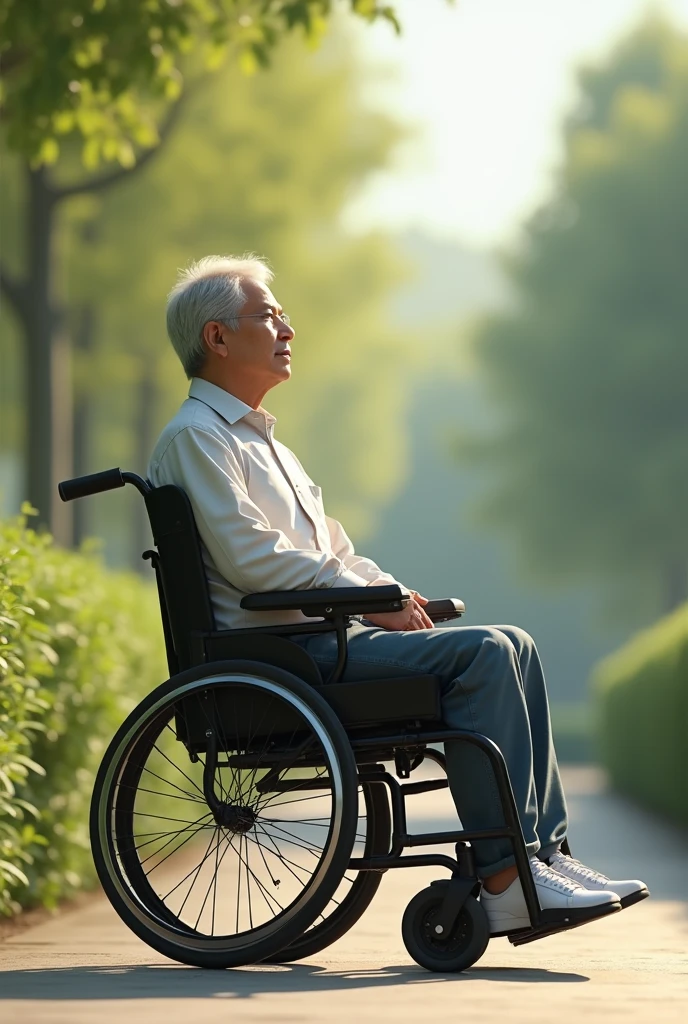 Sideways position in wheelchair