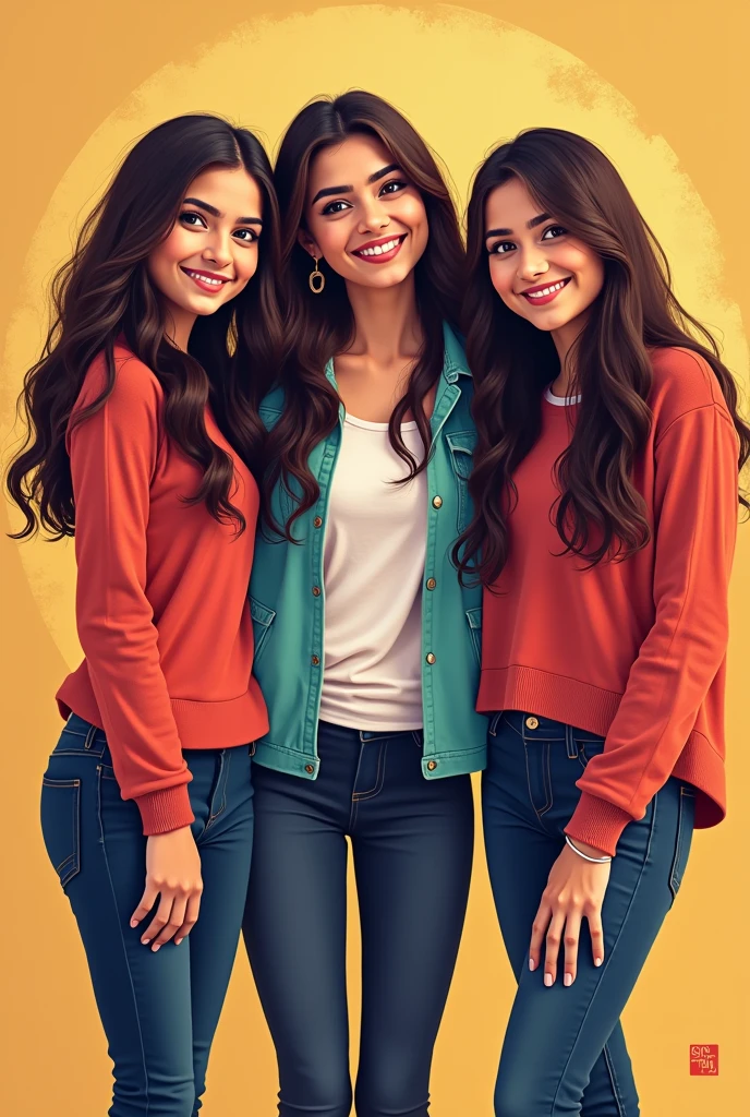 compose me a name for a whatsapp group which includes 3 girls whose names are Ekta, Khushi, Rimjhim place ekta at centre and both of them at her sides. they live in a bennett university girls hostel block D6 and room no. 407 also compose image