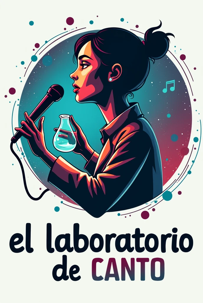 Generate a logo for singing classes called "the singing laboratory"(in Spanish) In the classes there is popular singing and also singing like rock and metal