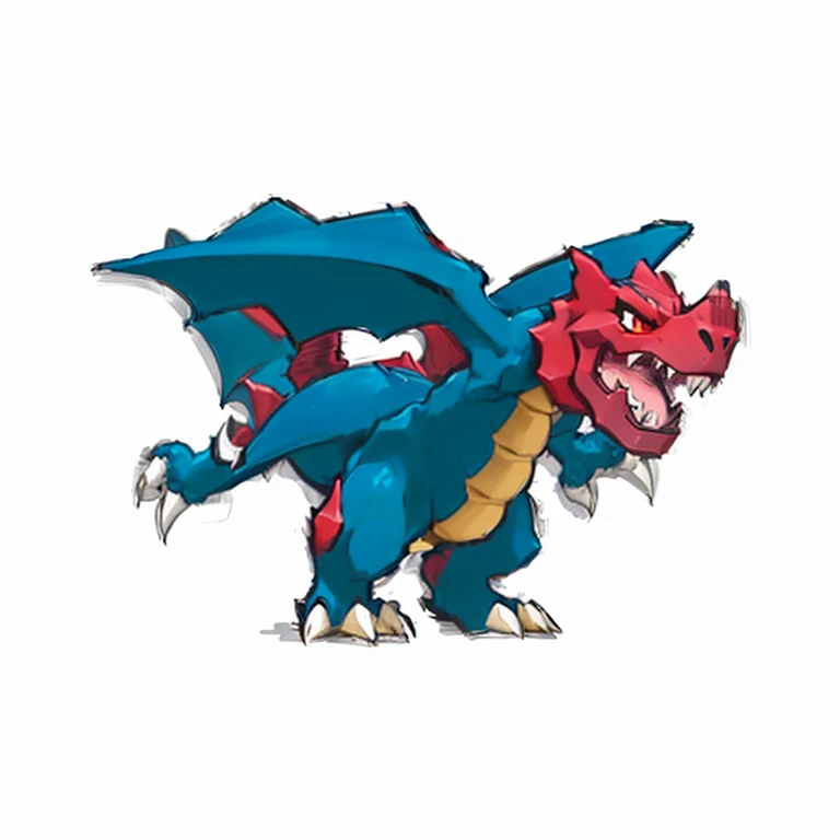 a close up of a pokemon type pokemon character with a black background, charizard, similar to pokemon, style of pokemon, new pokemon, pokemon art style, charizard dog hybrid animal, roshan, for pokemon red and blue, mega legendary, guggimon, blue scaled dragon, dra the dragon, legendary dragon, vyverns, 2 d