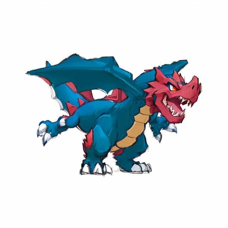 a close up of a pokemon type pokemon character with a black background, charizard, similar to pokemon, style of pokemon, new pokemon, pokemon art style, charizard dog hybrid animal, roshan, for pokemon red and blue, mega legendary, guggimon, blue scaled dragon, dra the dragon, legendary dragon, vyverns, 2 d