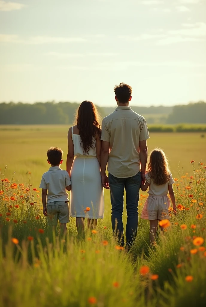 Family going to the field makes them back to back