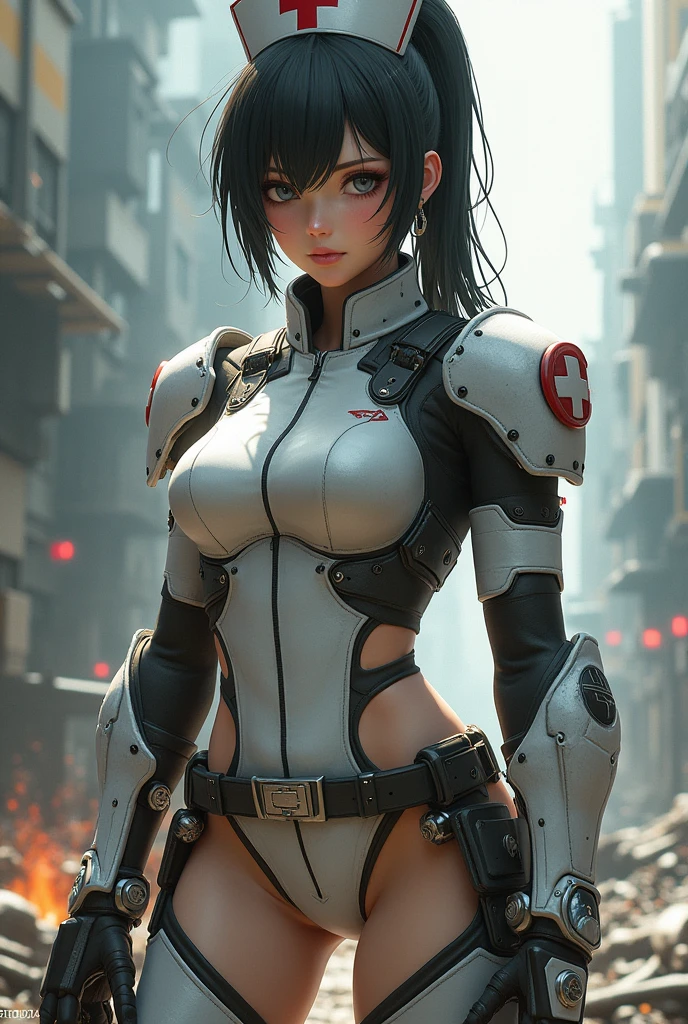 Ryuko Matoi with a nurse version battle suit and a 45% breast enlargement