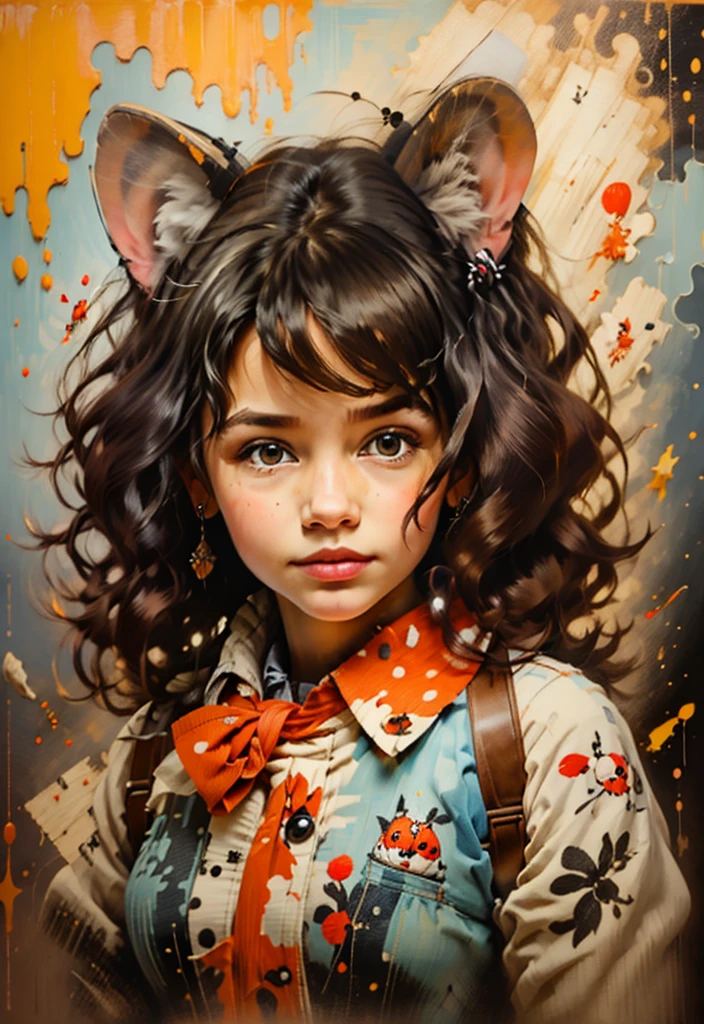 (Girl with bright black hair)(Best quality, A high resolution, Vivid colors, (Cartoon Goddess), (comic strip))Forged hammer pattern,Big belly,oguchi,sedate,massiness,Shiny and warm