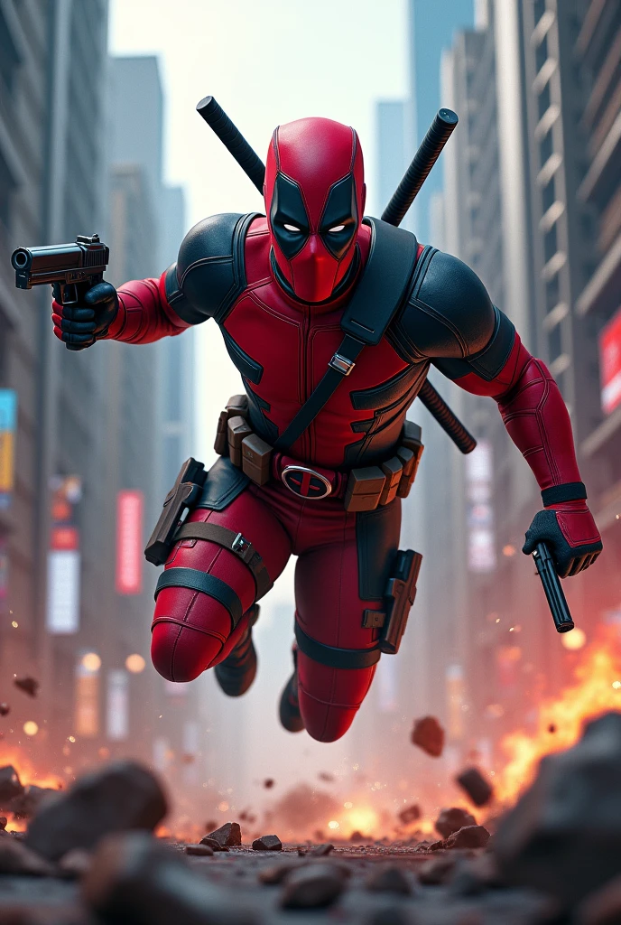 Deadpool action wallpaper 4k