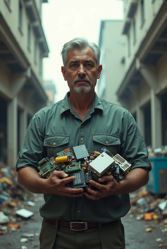 person throwing electronic waste