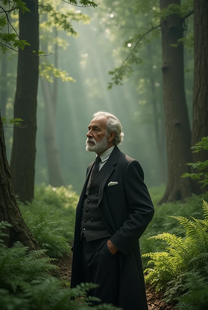 A gentleman looking for a thespro in the forest A little older