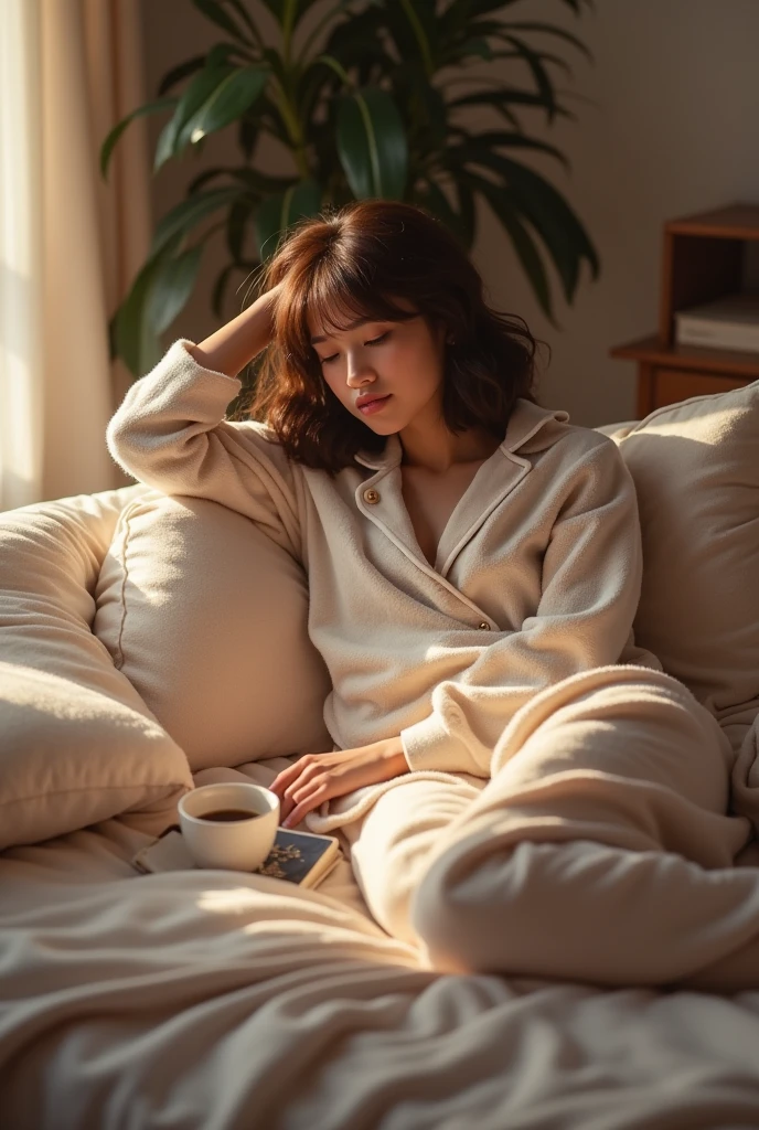 One in pajamas