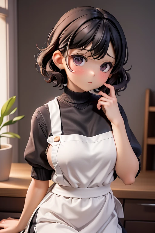 real Life adaption of this character,her name is Hinata Hyuga from anime boruto ,hyper realistic ,detailed short hair , high resolution, photorealistic,very detailed,realistic outfit, detailed white eyes color,Japanese cute girl face,anger expression