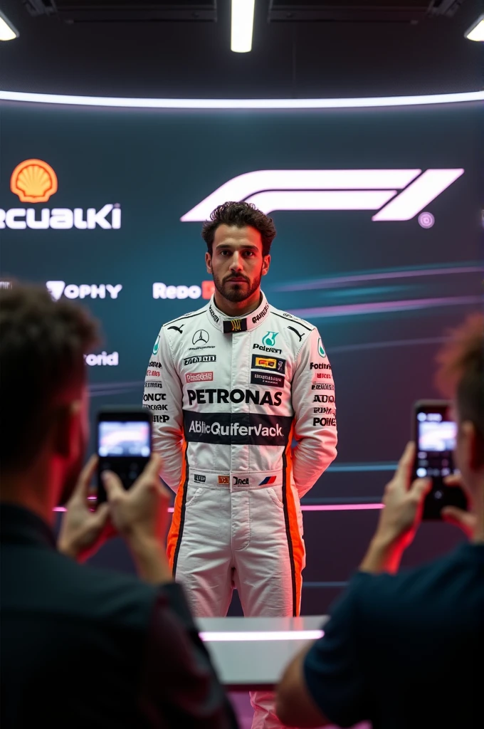 McLaren f1 driver at press conference