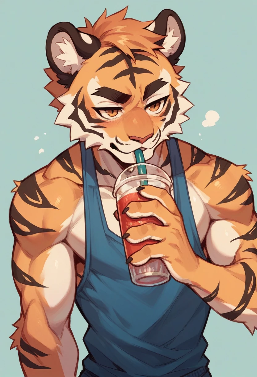 Athletic Tiger Drinking