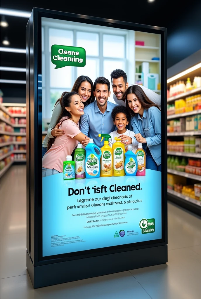 billboard advertising cleaning products for a supermarket