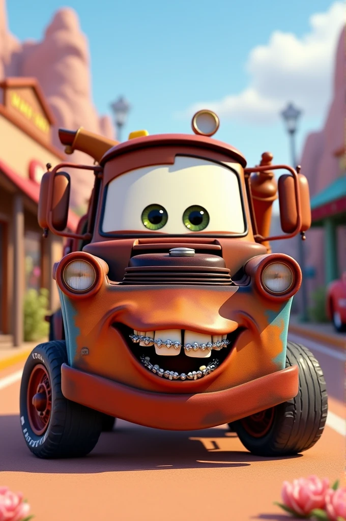 Mate from the Cars movie with braces 