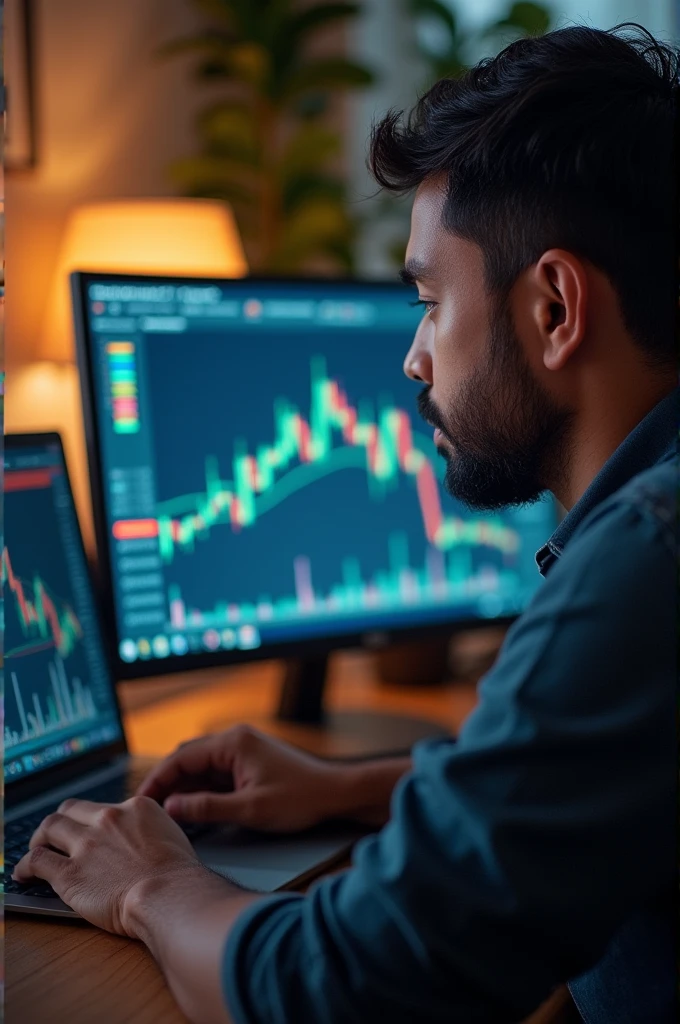 Person doing forex trading earning lakhs of money