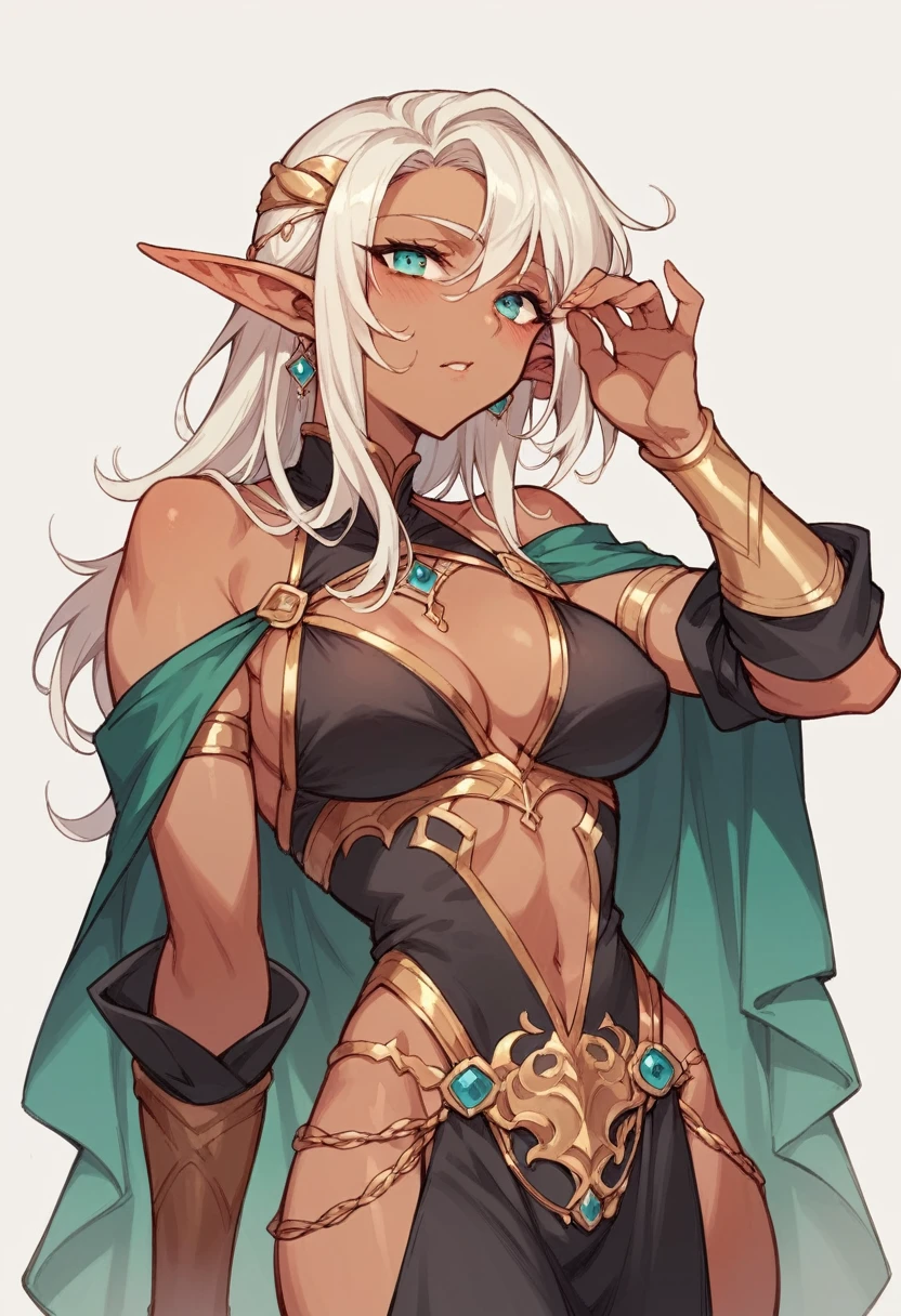 The most beautiful young blond dark elf in fantasy clothes