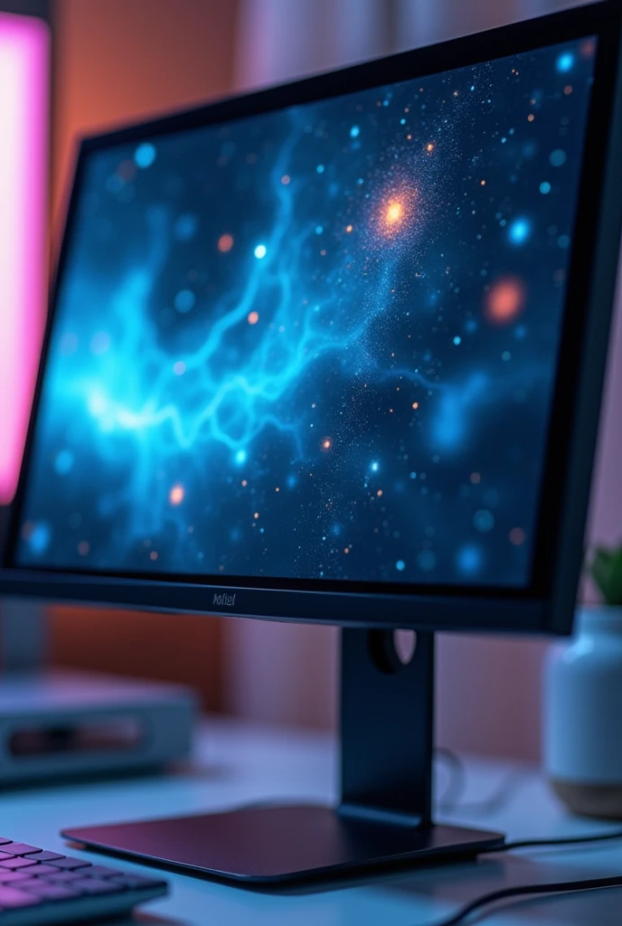 un gros plan d&#39;un moniteur avec un petit écran dessus, vue de face complète, 3/4 vue de face,