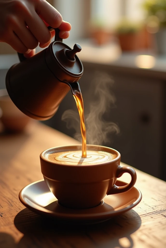 Coffee pouring in cup