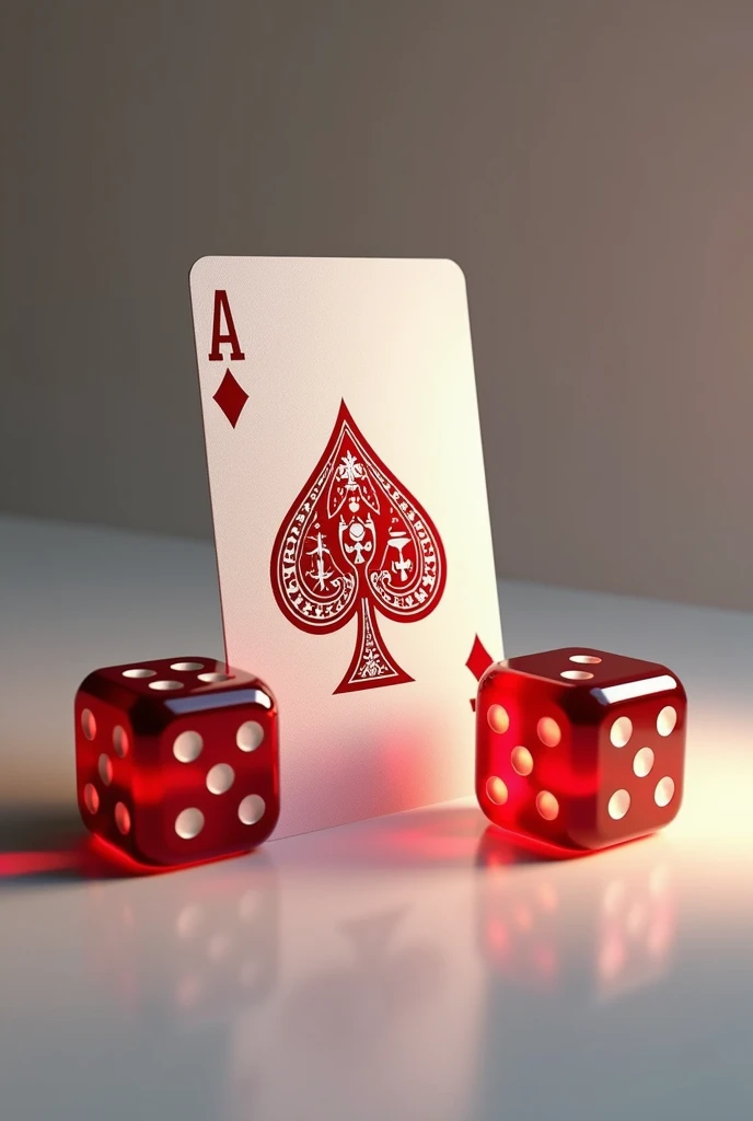 Card and red dice