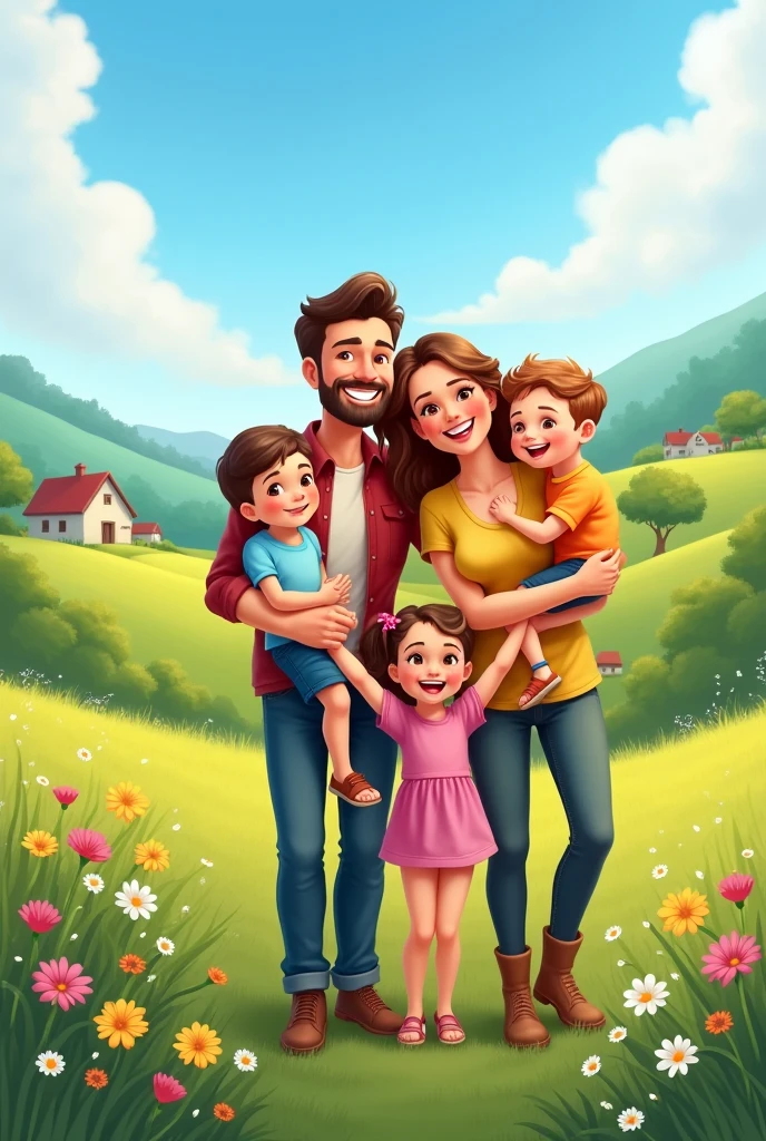 Make a happy family in the countryside
