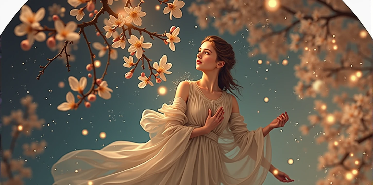 (Holy virgin mary of carmel))) Masterpiece, (Best quality: 1.2), (Super fine: 1.2), Illustration, (Extremely delicate and beautiful: 1.2), Film angle, Floating, (Beautiful detail eye: 1.1), (Detail Light: 1.1), Film lights, Delicate sky, Blue eyes, (High ponytail: 1.1), Layer, Bright eyes, Starry sky, (Light particles: 1.1) drawing, blossom. (masterpiece), (best quality), (photorealistic:1.3), 8k, detailed skin texture, detailed cloth texture, beautiful detailed face, intricate details, ultra detailed (full-length body:1.2)