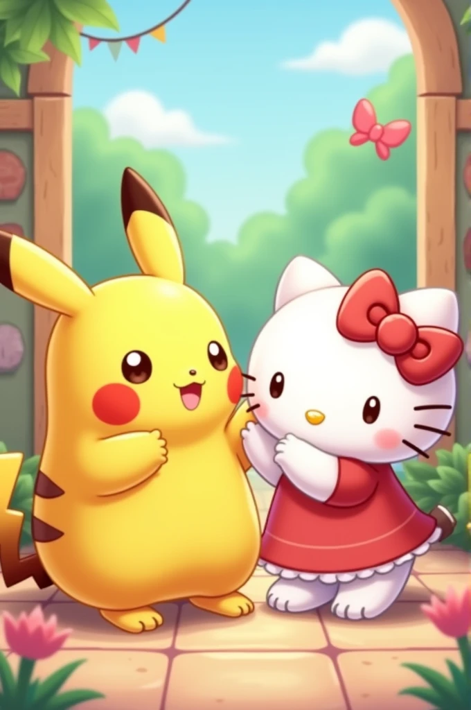 Fat Pikachu and hello kitty 
