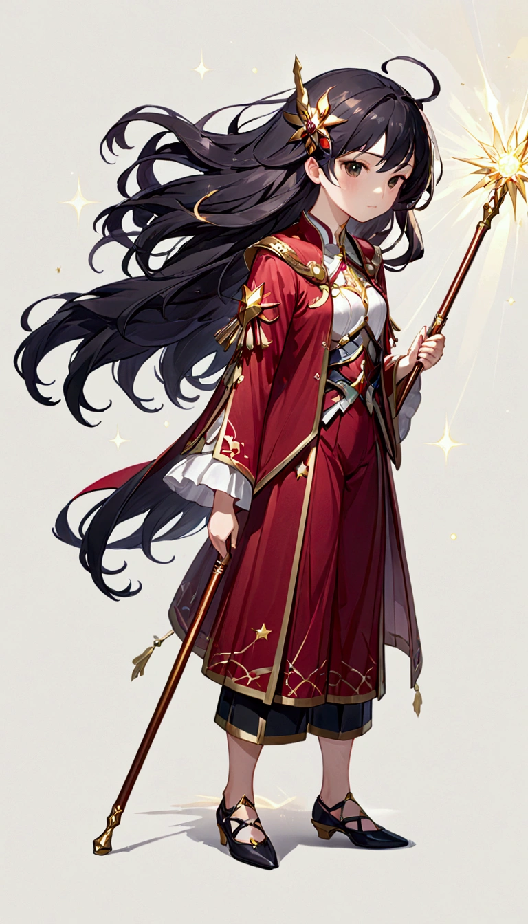 Highest quality、high resolution、High detail、commander、Stiff、Medium Long Hair、Middle-aged sister、whole body、baton