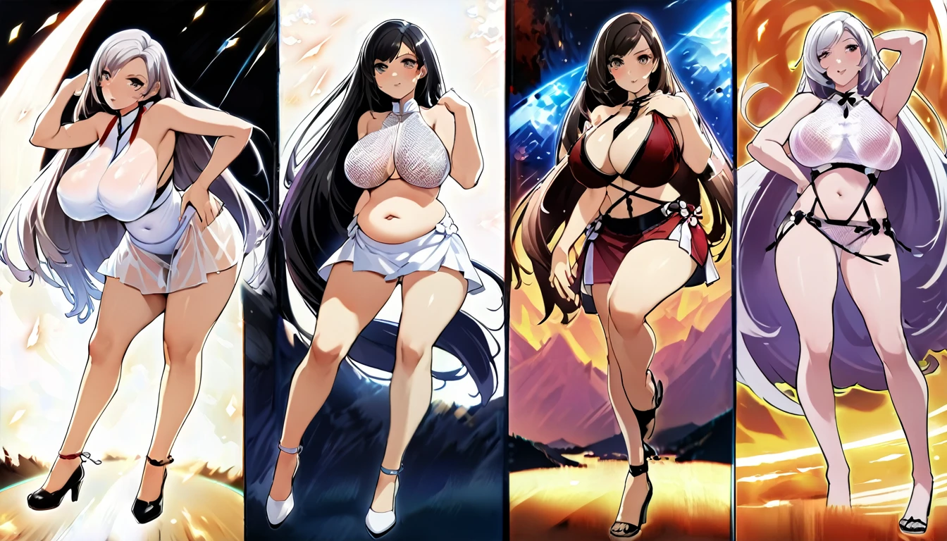high quality,HD,16K,Sharp Line,1 Girl,fantasy, (Fire Spirits),Pretty Face, Large Breasts, Beautiful legs,In the mountains,Focus Girl,detailed Pretty Face,Detailed clothes,beautiful eyes,Cool,Sexy,Dynamic Angle,穿着华服的神明Strike a pose拍照, Ancient mysterious sexy goddess, Traditional beauty woman, Beautiful female warrior god of war , Beautiful sexy goddess, Gorgeous role-playing, high, Beautiful young girl, Beautiful woman, 华丽Beautiful woman, Complex clothing,Chinese Mystical Aesthetics, Beautiful Asian ancient mysterious girl, Extremely detailed shot of the goddess, Jaw-dropping sexy beauty, Big breasts deep neckline sexy belly button(butt), (bedroom), (Sexy Girls), masterpiece, best quality, Bangs, blush, Chest, clavicle, Eyebrows visible through hair, (Gradient red and gold hair), Jewelry, Long hair,Bright Eyes, ring, (solitary), illustration, fashionable, miss, Strike a pose, background, element, confident, Express, Accessories, majestic, striking, key point, Dynamic poses, ((plump)), (black))Woman in transparent dress,Viewer,(((Full breasts, Keeley University))),Slim waist,(Navel exposed,Bare waist), Long hair, extreme detailed details, 详细的fantasy艺术, Stunning character art, Beautiful and exquisite character art, Beautiful transparent dress, Very detailed, Large Breasts,Chest,Golden ratio figure,Beautiful figure,Ultra wide-angle shooting,Full body shot拍摄,Body close-up,Full body shot,Wearing a pleated tulle skirt,柔和动漫illustration, 柔和的深色background,Fujifilm XT3 Clear focus, f 5.6, High Detail, Clear focus,(Wearing openwork clothing),, (Natural light), (Tempting)translucent, Good velvet quality, Compared, Divine Light,, Silver hair, 天空background, Absolute Strength,Female Shinmei,穿着性感丝绸的Female Shinmei,,Large Breasts,Chest,Golden ratio figure,Beautiful figure,Ultra wide-angle shooting,Full body shot,Body close-up,Full body shot, Wearing a tulle dress, Model shooting style, Large Breasts,饱满Chest,Golden ratio figure,Beautiful figure,(Extremely detailed CG 8k wallpaper unit), The most beautiful artistic photos in the world, , 8K 超HD, ) on the beach,Sexy lazy posture,Sexy seductive expression,best quality,masterpiece,Ultra-high resolution,(Practical:1.4),original photo,Ultra-high resolution