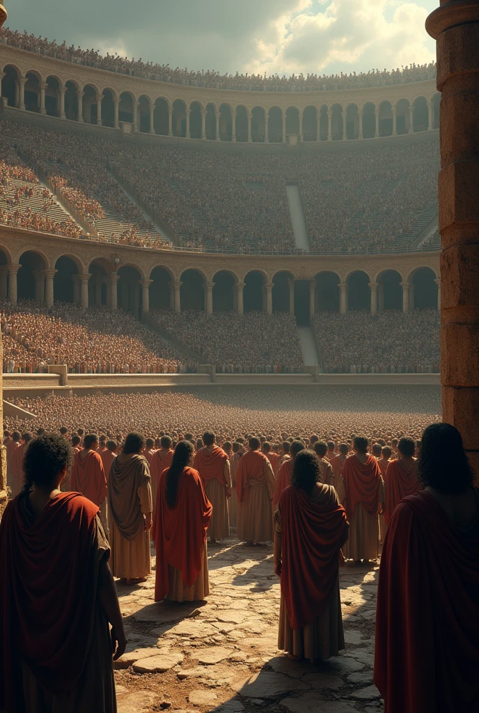 biblical photograph
early church christians being executed in the arena in rome biblical representation